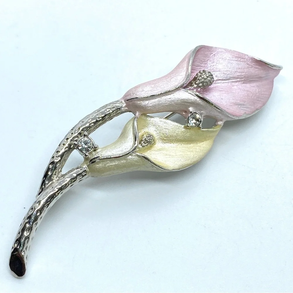 PREMIERE DESIGNS Calla Lily Brooch Vintage Silvertone